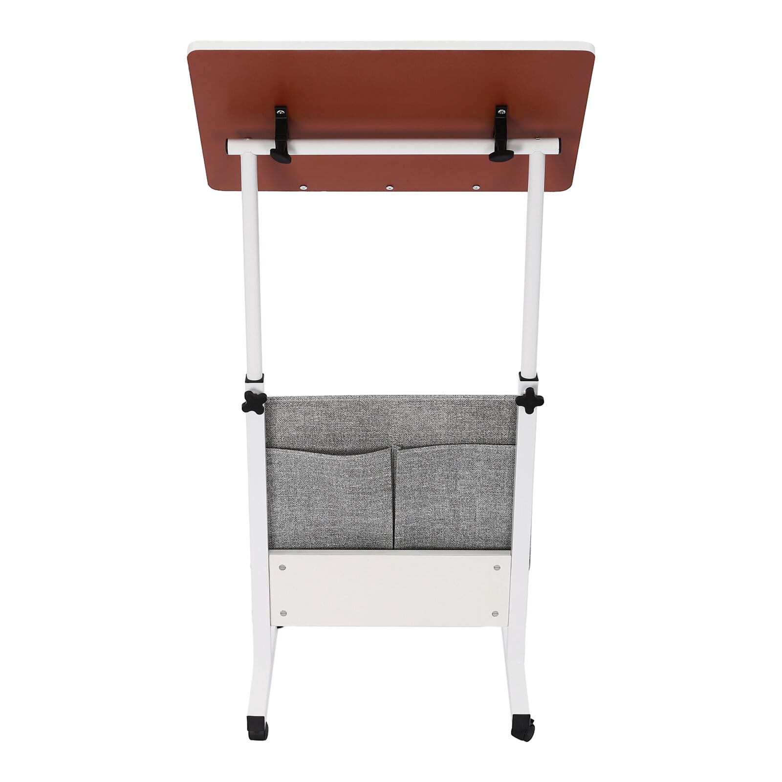 24*16in Portable Laptop Desk Rolling Computer Stand Floor Mounted Adjustable Height Standing Desk with Protective Covers