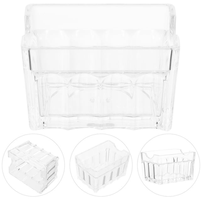SHOWERORO 4Pcs Simple Design Transparent Sugar Packet Holder For Office Desk Home Organization 3.38x2.36x2.16in
