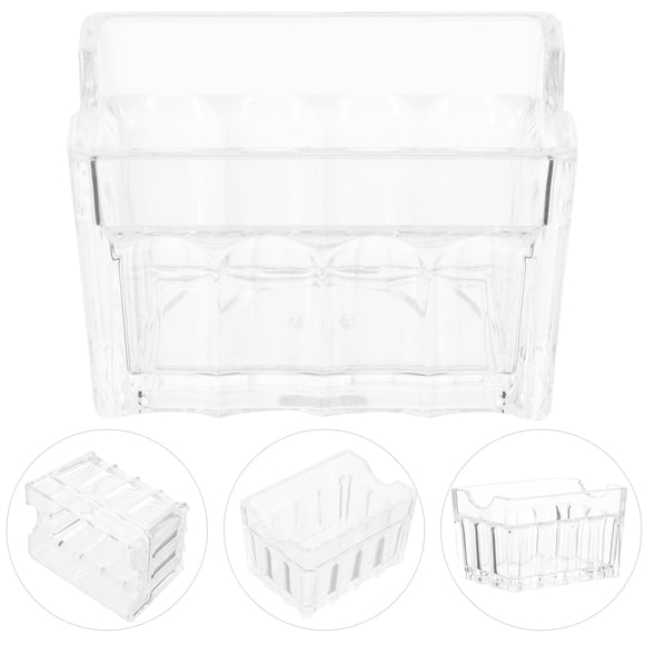 SHOWERORO 4Pcs Simple Design Transparent Sugar Packet Holder For Office Desk Home Organization 3.38x2.36x2.16in