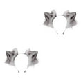 thumbnail image 2 of relayinert Wolf Ears Hair Hoop Wide Application And Bendable Cosplay Experience Party Shows Gray and white 2Set, 2 of 6