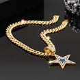 thumbnail image 3 of Men Women Hip Hop New Pentagram Pendant Necklace 15mm Crystal Cuban Chain HipHop Iced Out Bling Necklaces Fashion Charm Jewelry, 3 of 5