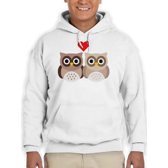 Cute Owls In Love.
 Hoodie Men -SPIdeals Designs, Male Small
