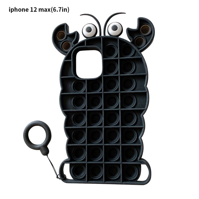Funda para teléfono Funda protectora de silicona para teléfono Fidget Bubble, Reemplazo para iPhone 12 Max, 6.7 Pulgadas, Negro Inevent EL001982-13