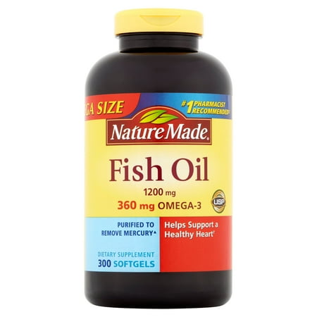 Nature Made Fish Oil Liquid Softgels Mega Size, 300ct