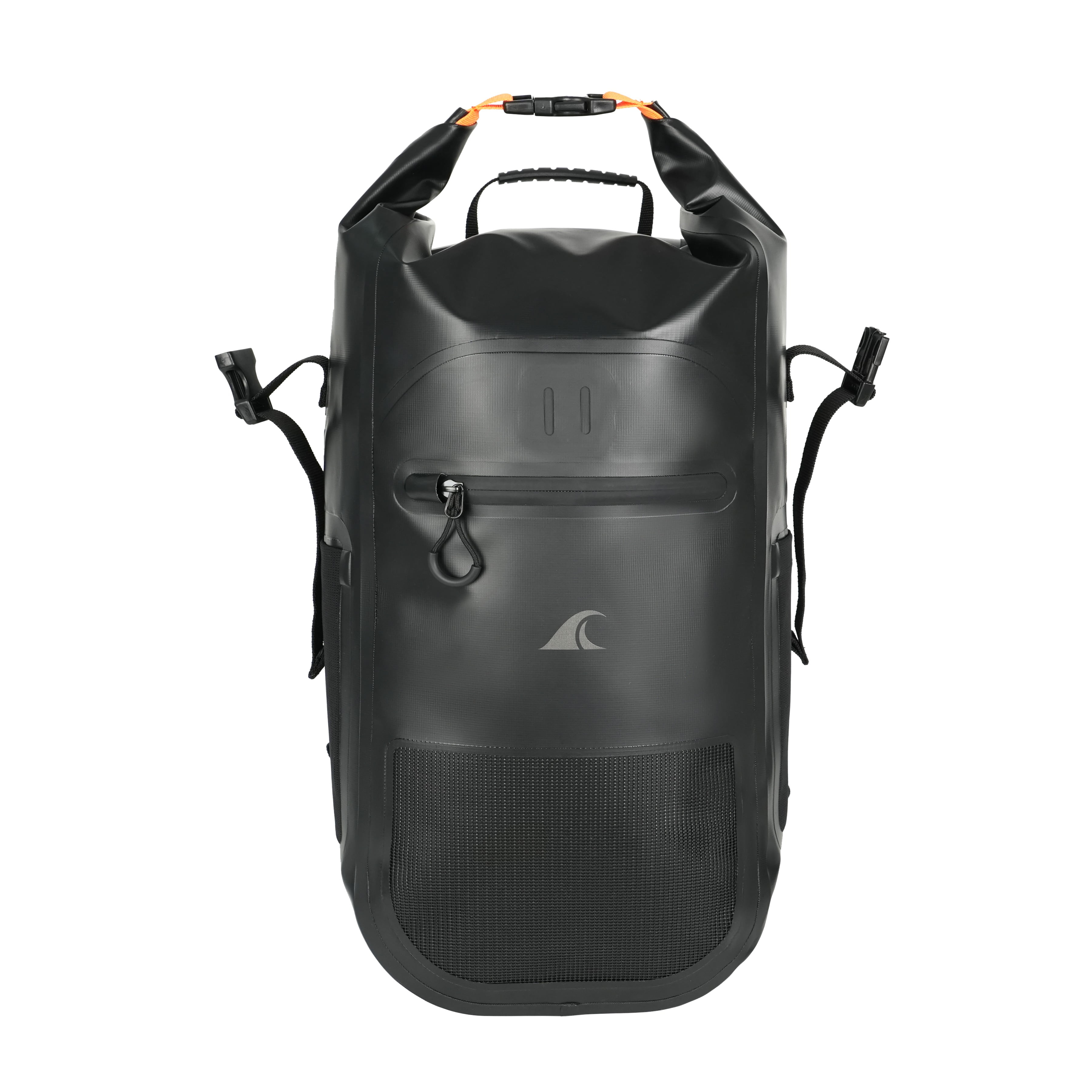 Breakwater Supply Meanhigh Dry Bag Waterproof Backpack, 25L, Small, for Kayaking, Backpacking, Hiking, Hunting, Fishing + Floating, Rolltop, Light Weight, Mesh Water Bottle Holders