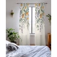 thumbnail image 3 of Floral Eucalyptus Leaves Sheer Curtains 84 Inch Length 2 Panels Set for Living Room/Bedroom, Daisy Summer Botanical Rustic Kitchen Curtains Grommet Semi-Sheer Curtains Window Treatments 52"x84"x2, 3 of 7