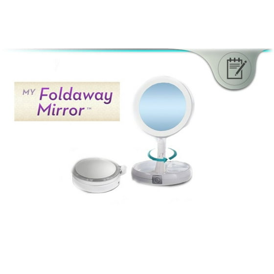 My Foldaway Mirror The Lighted Double Sided Vanity 10x My Foldaway Mirror The Lighted Double Sided Vanity 10x Magnification As Seen On Tv Com