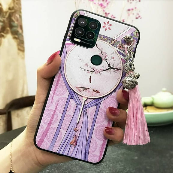 LYM-Phone Case For Moto G Stylus 5G, TPU Chinese Style Tassel Back Cover Waterproof Durable Protective Shockproof Dirt-resistant Soft case Silicone Anti-knock Bell Anti-dust