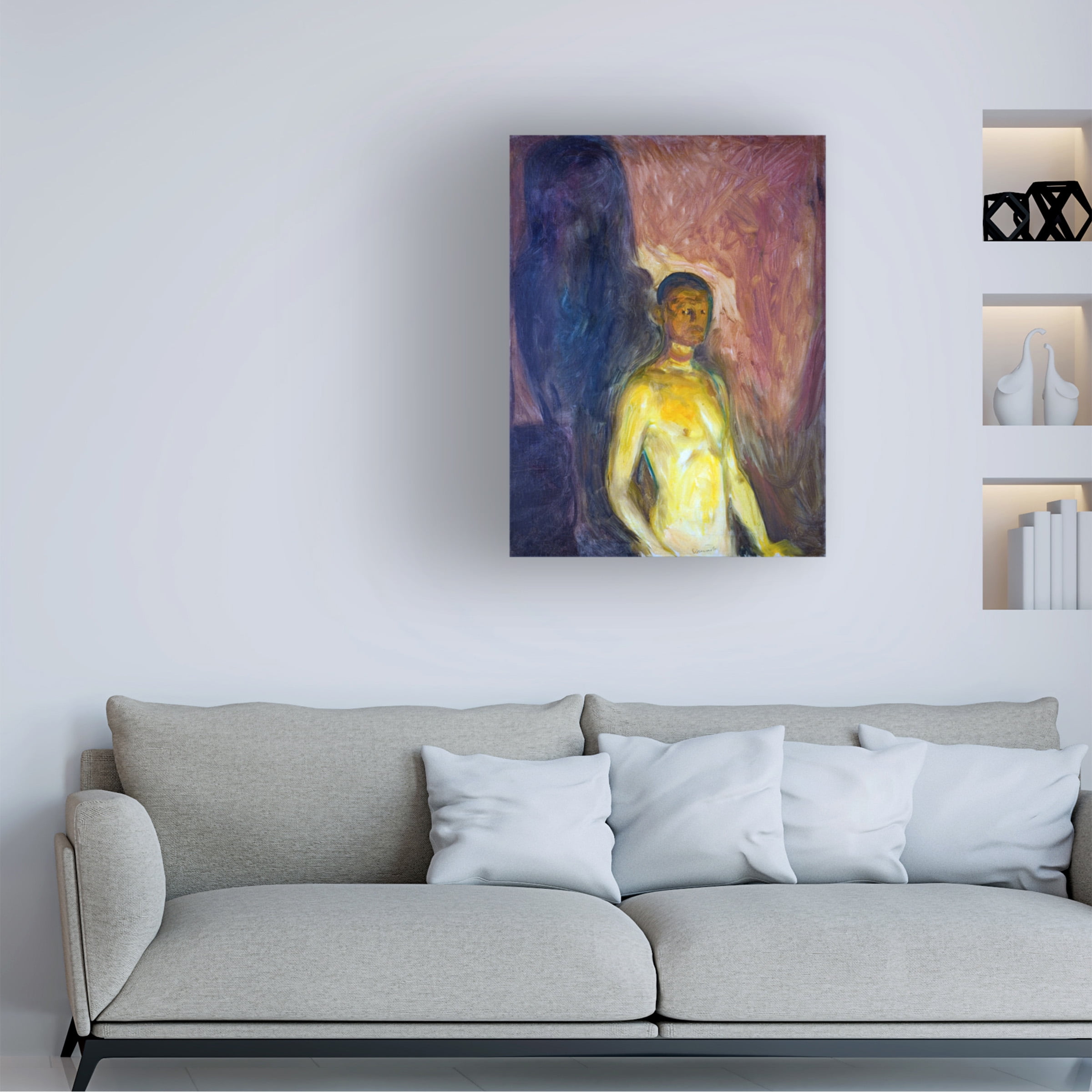Edvard Munch 'Selfportrait In Hell' Canvas Art