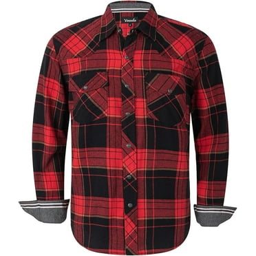 Men's Western Flannel Casual Shirt Two Pocket Long Sleeve Snap Shirt