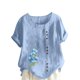 thumbnail image 1 of Túnica de Manga Corta Tops para las Mujeres Océano Pescado Impreso Blusa, Ropa Casual Ver Botón Arriba Camiseta, 1 of 4