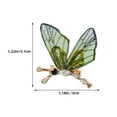thumbnail image 2 of OUNONA Dragonfly Brooch Set with Rhinestone for Adornment 2Pcs Alloy Green, 2 of 8