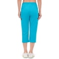 thumbnail image 3 of Little Donkey Andy Women's Ultra-Stretch Quick-Dry Capri Pants - Lightweight, Drawstring Waist, Cooling Comfort for Hiking, Travel, and Casual Wear Blue Atoll L, 3 of 5