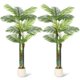 thumbnail image 1 of Yeshouse Palmera artificial de 1,8 m, triple tronco, set de 2 con maceta blanca, para interior o exterior, 1 of 6