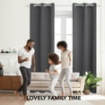thumbnail image 4 of Deconovo Thermal Insulated Noise Reducing Solid Blackout Curtains for Living Room (Dark Gray, 42"x84", 2 Panels), 4 of 14
