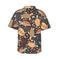 thumbnail image 3 of Uemuo Turtles and Sea Plants Printed Regular Fit Short Sleeve Casual Hawaiian Shirt for Men,Aloha shirt,Tropical shirt,Floral print shirt,Vacation Beach shirt-, 3 of 9