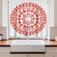 thumbnail image 2 of Ambesonne Mandala Kitchen Curtains, Hungarian Round Folk Art, 55"x39", White and Vermilion, 2 of 3