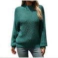 thumbnail image 1 of WEAIXIMIUNG "Women's Solid Color Turtleneck Knitted Sweater Stylish Daily Wear Long Sleeve Pullover", 1 of 9