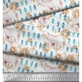 thumbnail image 2 of Soimoi Cotton Voile Fabric Snowflake & Polar Bear Animal Printed Craft Fabric by The Yard 56 Inch Wide, 2 of 3