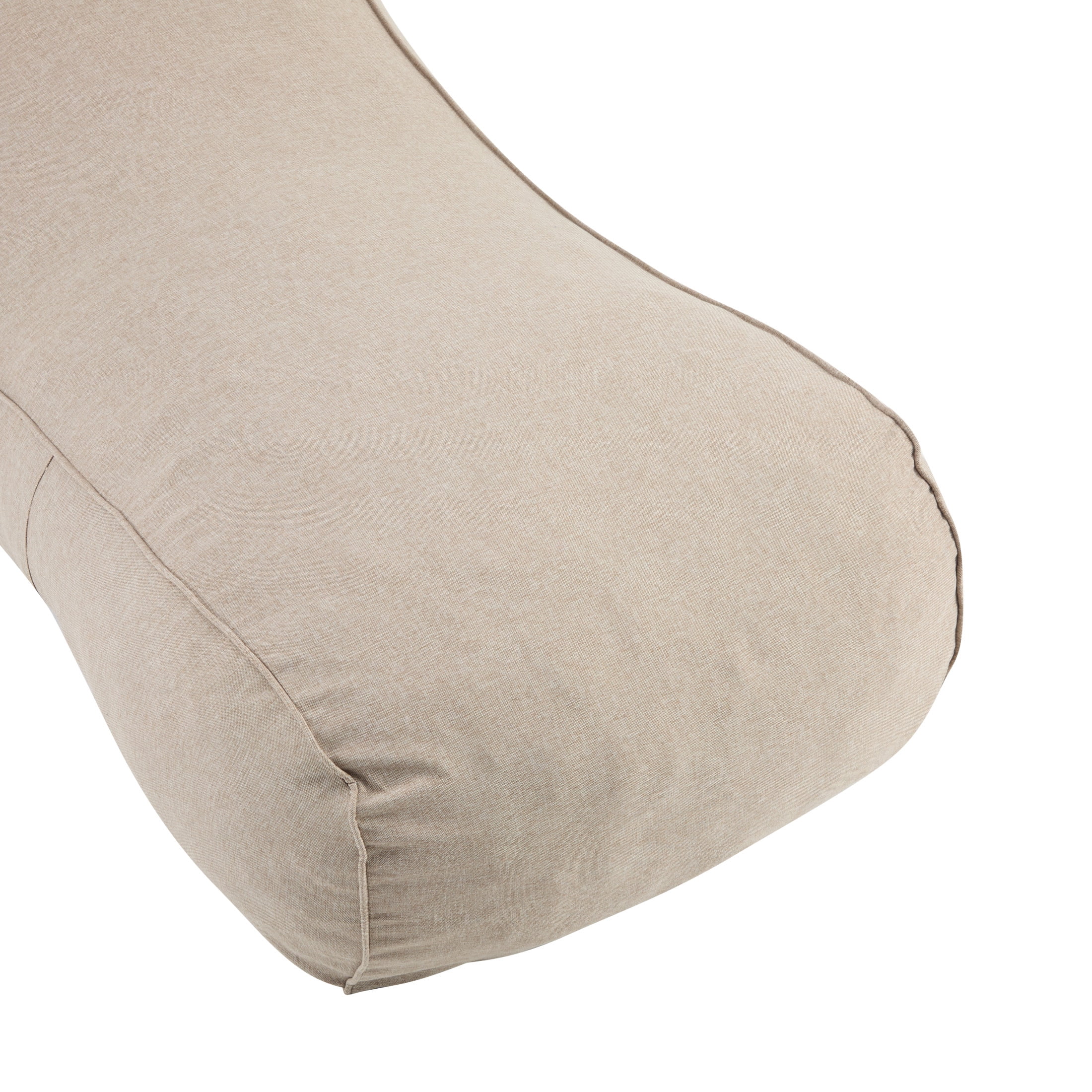 Christopher Knight Home 71" Outdoor Bean Bag Lounge Chair with Pillow, Weather-Resistant Fabric, Dark Beige, Set of 2