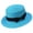 Blue, variant on Women’s Basic Black Satin Small Bow Daily Flat Crown Sun Straw Hat with Versatile Loose Frame for Daily Commutes Black
