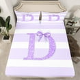 thumbnail image 2 of Homewish Initial Letter D Queen Sheet Sets, Abstract Geometric Flat Sheet, Cartoon Princess Style Queen Fitted Sheet, Lightweight Room Decor, 4 Pieces, 2 of 7