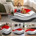 thumbnail image 5 of Red Black Ombre Round Area Rug 7 FT, Non Slip Living Room Area Carpet, Modern Abstract Moire Art Geometric Washable Soft Circular Rug Non-Shedding Floor Carpet for Bedside Office Play Room Classroom, 5 of 9