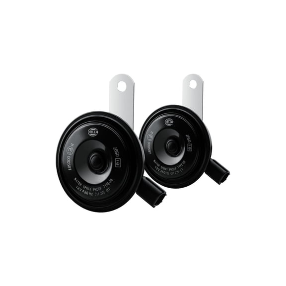 HELLA 011225891 Signal Horn S77 Set 12V, 111dB(A), 350/420Hz Low & High Tone, 2-Pack