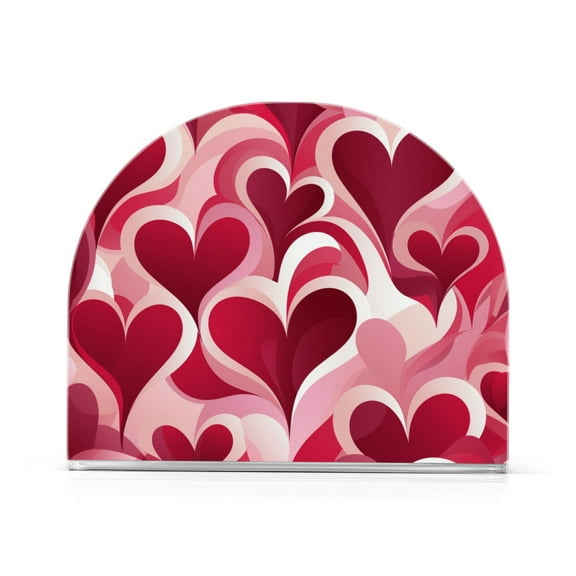 Love Hearts in Valentine Acrylic Napkin Holder Clear Paper Tissue Dispenser Kitchen Dining Room Bathroom Party Hotel
