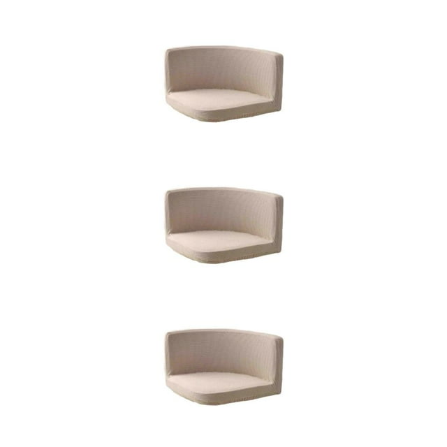 Ruiboury Chair Cover Wide Application And Made With Polyester Any Occasion Trilateral Chair Covers Cover Chairs Soft And Durable khaki 3Set
