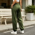 thumbnail image 4 of HomeDM Joggers for Women with Pockets Drawstring Loose Fit Sweatpants Army Green Lounge Pants for Workout Running Size 3XL, 4 of 5