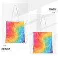 thumbnail image 4 of Canvas Bag Tote Bag Shopping Bag 16×15in Can Be Carried By Hand And Can Be Used For Daily Travel Such As Shopping And Going To Work Mediumvioletred Tie Dye Background Rainbow Colors, 4 of 8