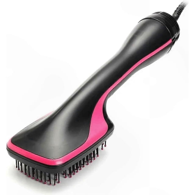 Hair Dryer Brush Combo for Detangling and Styling - Straightening Tool with Comb Design (Black)