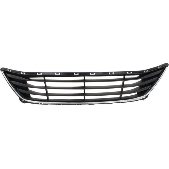Bumper Grille Compatible with HYUNDAI ELANTRA 2014-2016 Textured Black with Chrome Insert Sedan Korea Built