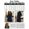 thumbnail image 4 of Women's 3/4 Sleeve Tunic Dress Lace Crochet Shift Dresses V Neck Shirt Dress Navy Blue Large, 4 of 4