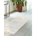 thumbnail image 4 of Unique Loom Finsbury Collection Area Rug - Anne (2' x 9' 10" Runner Yellow and Gray/Ivory), 4 of 11