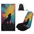 thumbnail image 5 of Xixirimido Car Towel Seat Covers Multifunctional Towel for Gym Outdoor Sport, Picnic, Beach, Pet Travel, Non-Slip Washable Car Seat Protector, Wolf Colorful Galaxy, 2Pack, 5 of 8