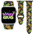 thumbnail image 1 of Cyntan Mardi Gras Holidays Correa De Reloj Compatible Con Apple Watch 44 Mm, 45 Mm, 49 Mm Para Mujeres Y Hombres, Repuesto De Silicona Suave, Accesorios Deportivos, Repuesto De Correa, 1 of 1