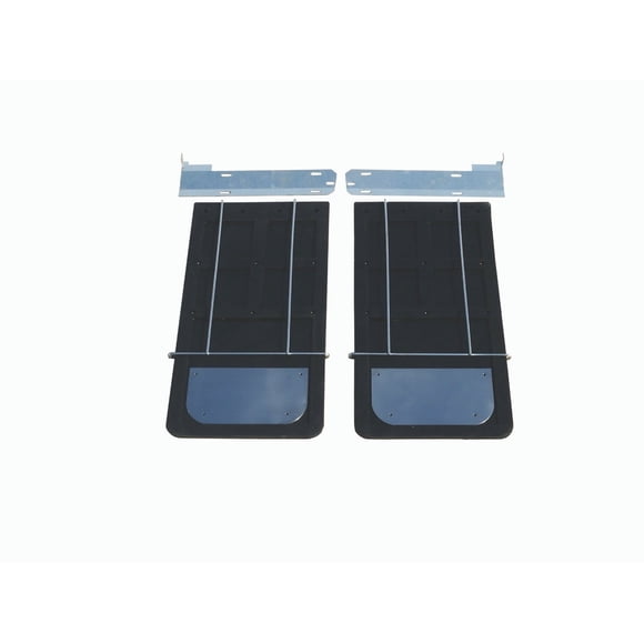 Go Industries Mud Flap 723 Direct Fit 12 Inch X 24 Inch; Set Of 2; Flat; Without Logo; Black; Screw On