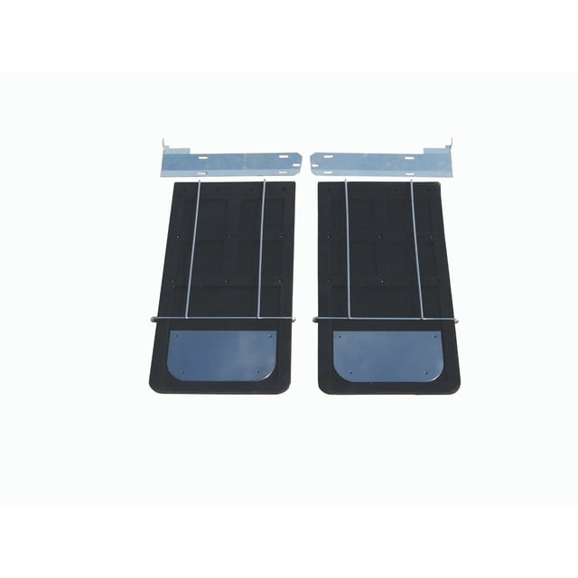 Go Industries Mud Flap 723 Direct Fit 12 Inch X 24 Inch; Set Of 2; Flat; Without Logo; Black; Screw On