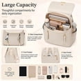 thumbnail image 3 of 12.6in Drawelry Laptop Backpack for Women, Waterproof Large Bag with 4 Compartments and 8 Zip Pockets, Multifunctional Storage Casual Rucksack with Sturdy Handle, Chic Daypack for Travel, Work, 3 of 7