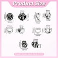 thumbnail image 2 of 10Pcs 5 Styles Silver European Large Hole Beads 304 Stainless Steel Spacer Loose Beads Slide Charms for DIY Bracelet Crafts Jewelry Making Supplies Hole: 5-6mm diy, 2 of 5