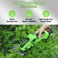 thumbnail image 2 of Hedge Trimmer Cordless, Electric Hedge Shears, 21V Garden Grass Shears Battery Hedge Shears, 2 in 1 Grass Trimmer with 2 Pack Li-Ion Battery and Charger for Shrub Garden Lawn and Pruning, 2 of 8