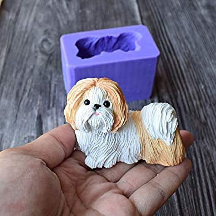 Cute Shih Tzu Dog Silicone Mold For a Puppy Chocolate Moulds Dog Soap Molds