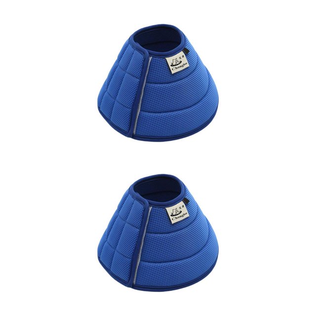 relayinert Dog Cone Collar Soft Edge Stop Licking Protective Wound Pets Recovery Collar Blue L 38-44cm 2Set