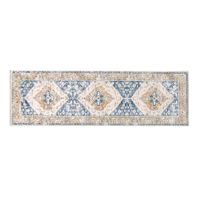 Washable Runner Rug Vintage Machine Washable Runner Rug Soft Wear Resistant Non-Slip Ultra Thin Hallway Runner Rug Entryway Indoor Carpet Hallway Runner Rug