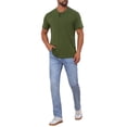 thumbnail image 2 of INSPIRE CHIC Men's Henley T-Shirts Casual Summer Short Sleeves Button Basic Tee XL Green, 2 of 6