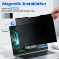 thumbnail image 5 of 14" Magnetic Laptop Privacy Screen Filter for 16:9 Widescreen Computer Monitor, Removable Anti Blue Light Privacy Shield, Anti-Glare  Protector, Reusable Privacy Film for Laptop, 5 of 8