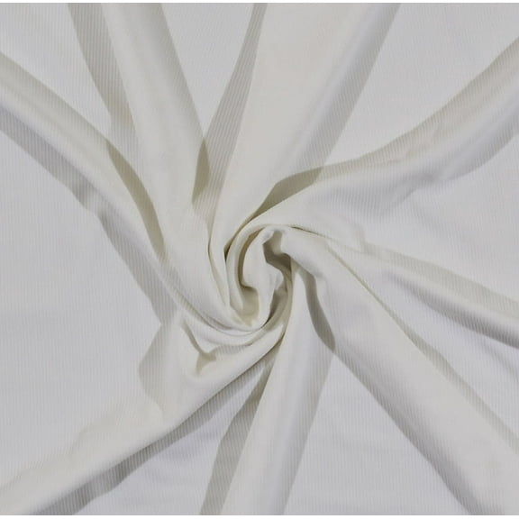White Ottoman Stretch Knit Fabric By the Yard (8836C-6M)