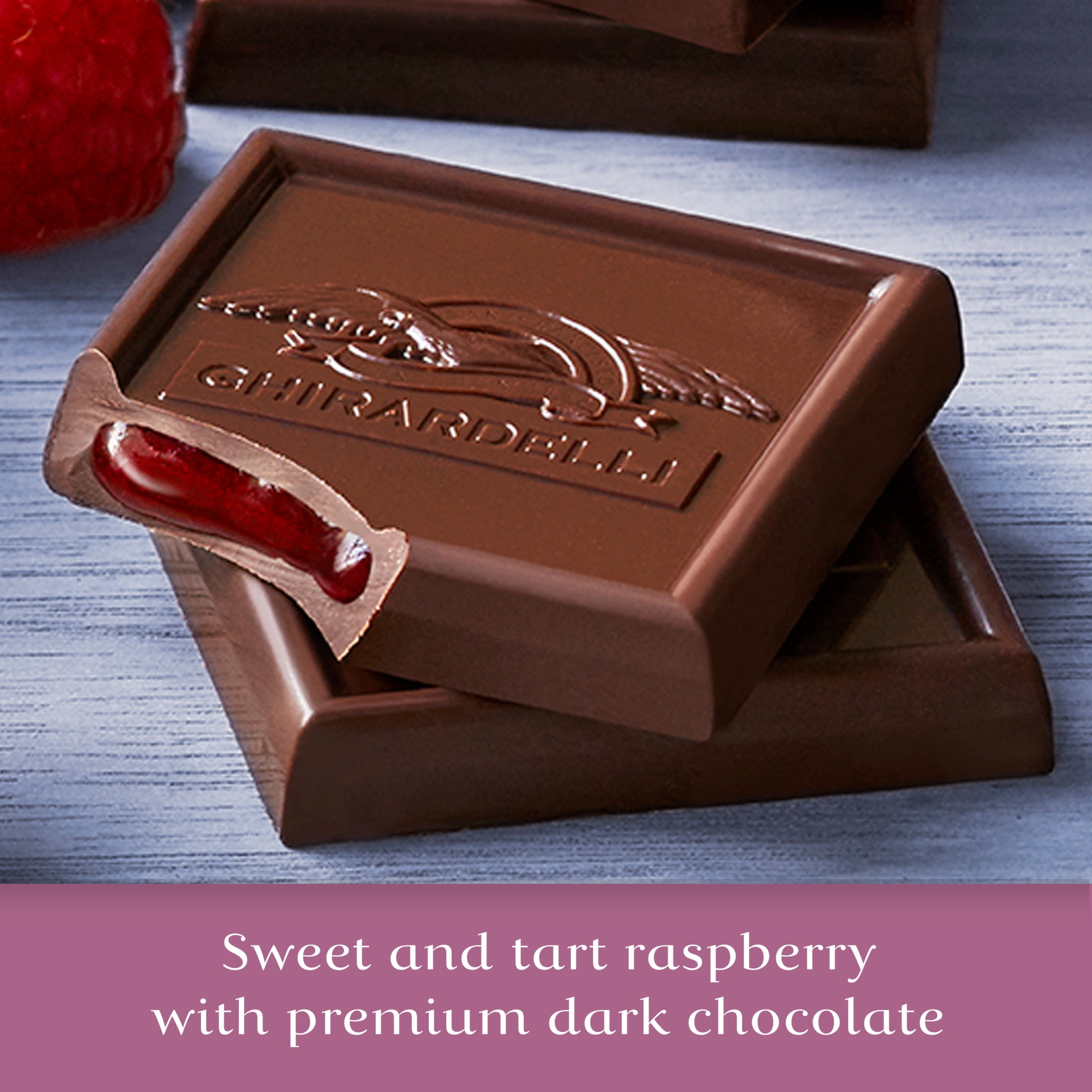 GHIRARDELLI Dark Chocolate Raspberry SQUARES, 9 oz Bag